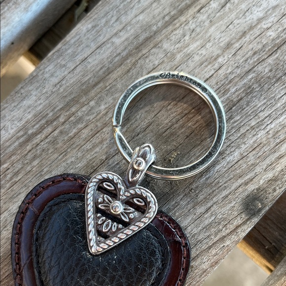 Brighton Black and Brown Heart Keychain with Silver Accent - Picture 2 of 4